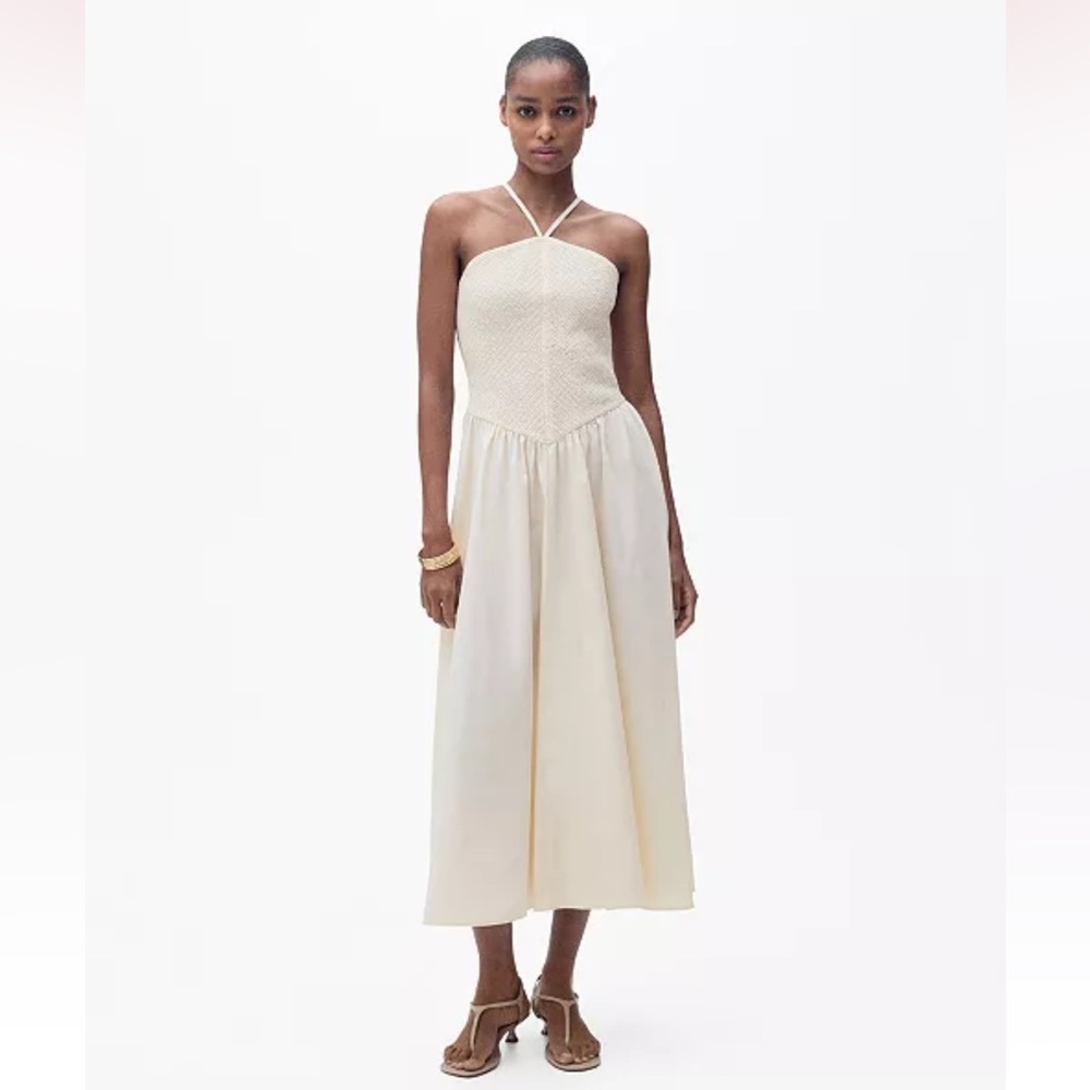 Mango Halter Drop Waist Dress